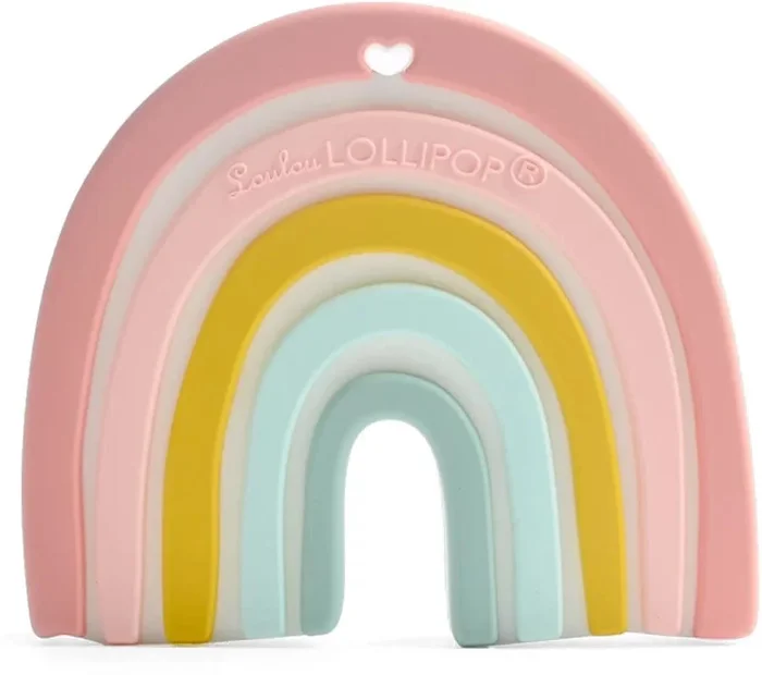 Loulou Lollipop Silicone Teether – Pastel Rainbow