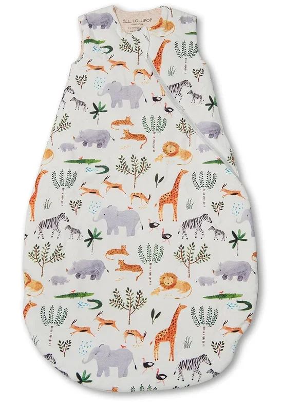 Loulou Lollipop SS23 TENCEL Sleep Bag 1.0 Tog – Safari Jungle (0-6 M)