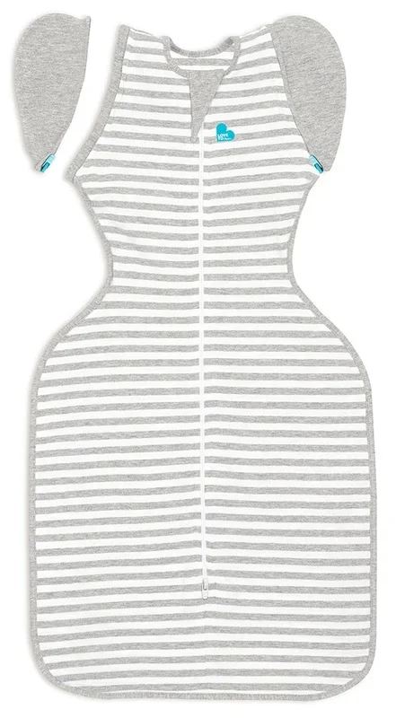 Love To Dream Swaddle UP Transition Bag Original 1.0 TOG, Medium – Grey Stripe