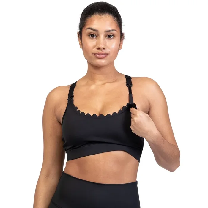 Lucie – Hiit Scalloped High Impact Nursing Sports Bra (noir)