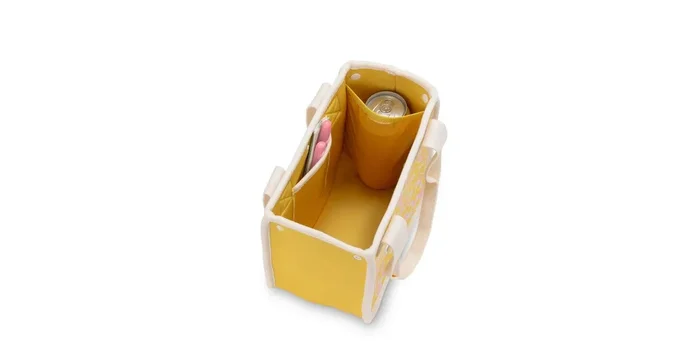 Lunch Bag Food Storage Container Yellow Flowers