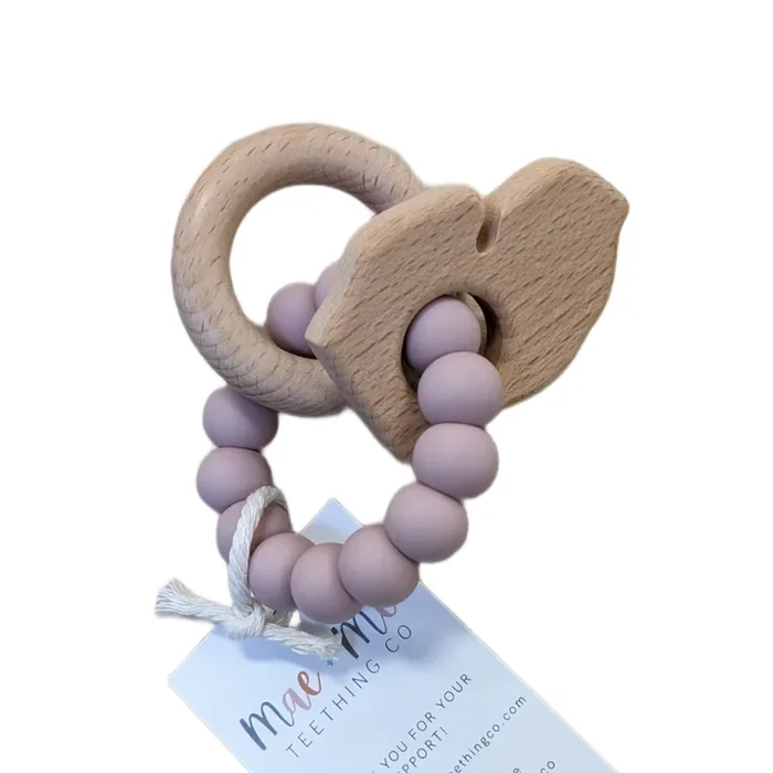 Mae+Me Michigan Rattle Toy | Muted Pink
