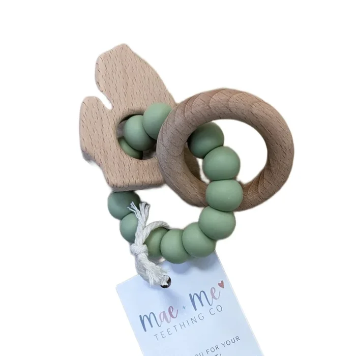 Mae+Me Michigan Rattle Toy | Sage