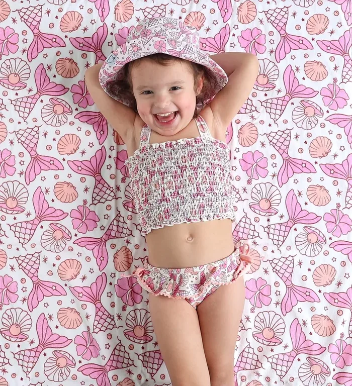 Magical Mermaid Dream Smocked Tankini Two Piece Swim Suit