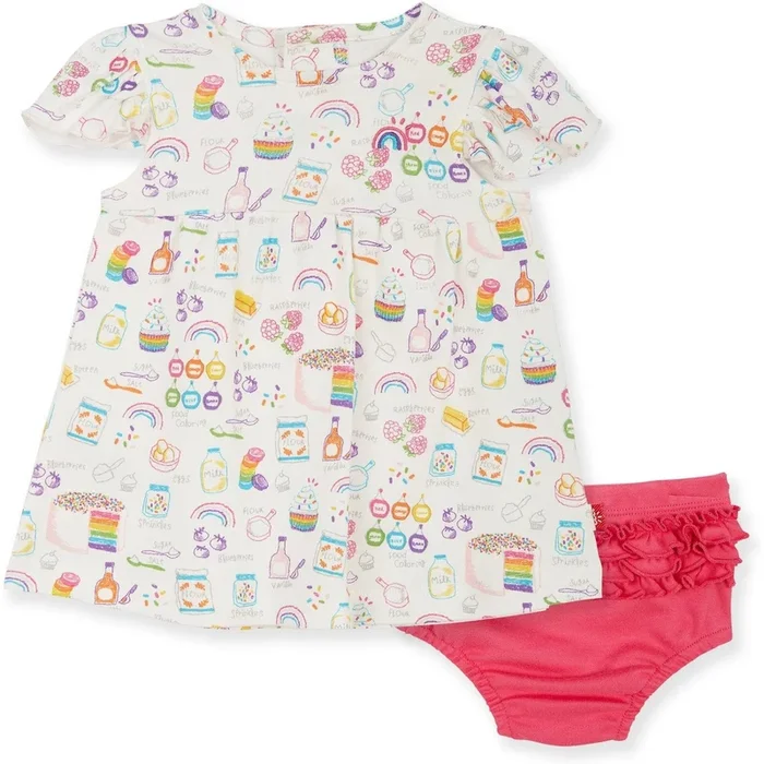 Magnetic Me Organic Cotton Dress & Diaper Cover Rainbow Sprinkles