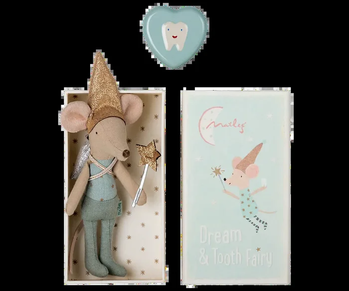 Maileg Tooth Fairy Mouse in Matchbox | Blue