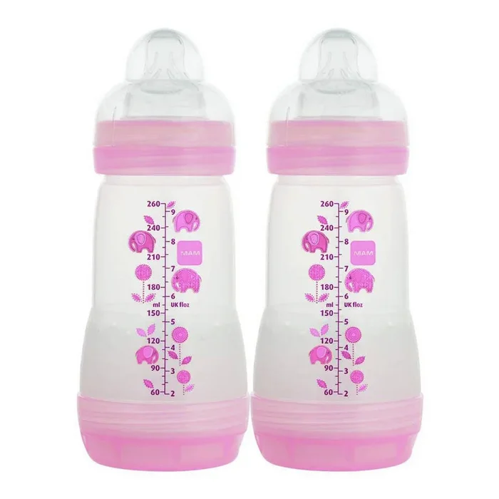 MAM Anti-Colic Bottles, 9oz – 2 Pack, Girl