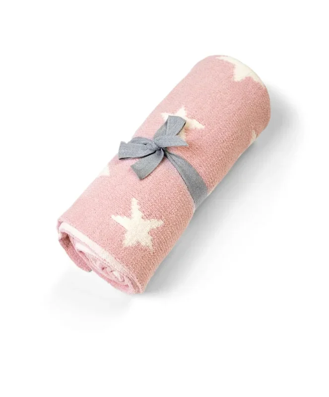 Mamas & Papas Chenille Blanket – Pink Star