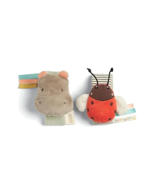 Mamas & Papas Wrist Rattle (2 Pack) – Hippo/Ladybird