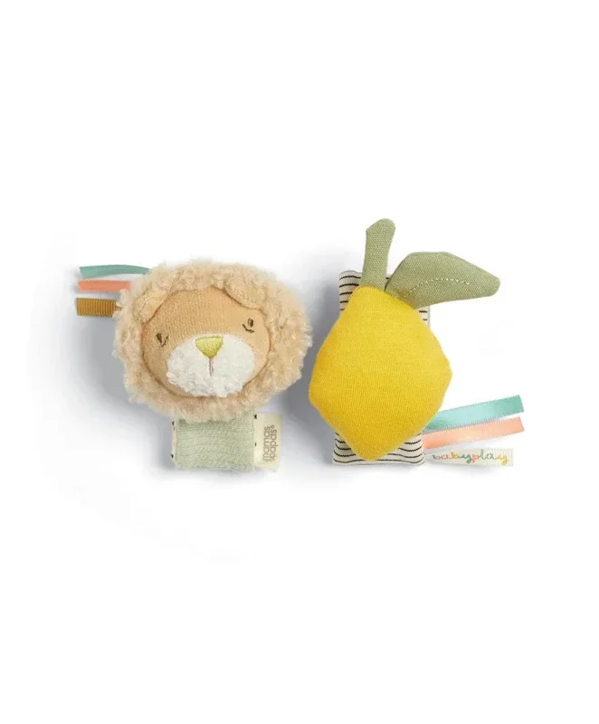 Mamas & Papas Wrist Rattles (2 Pack) – Lion/Lemon