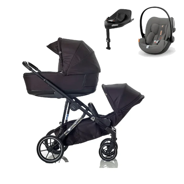 Mee-go Uno Plus (Cloud G Plus) Travel System – Black/Chrome