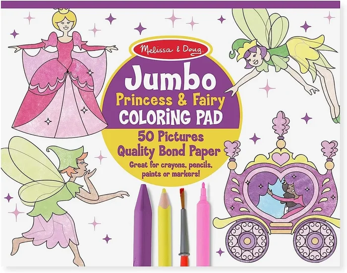 Melissa & Doug Jumbo Coloring Pad | Princess & Fairy
