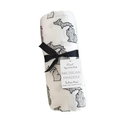 Michigan Organic Cotton Muslin Swaddle by The Bitten Mitten