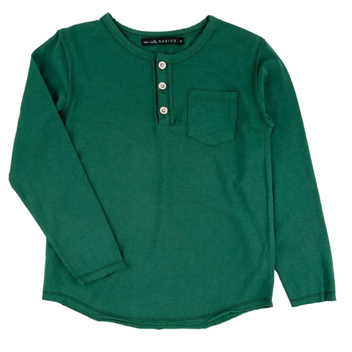 Miki Miette – Henley Long Sleeve – Rainforest Green