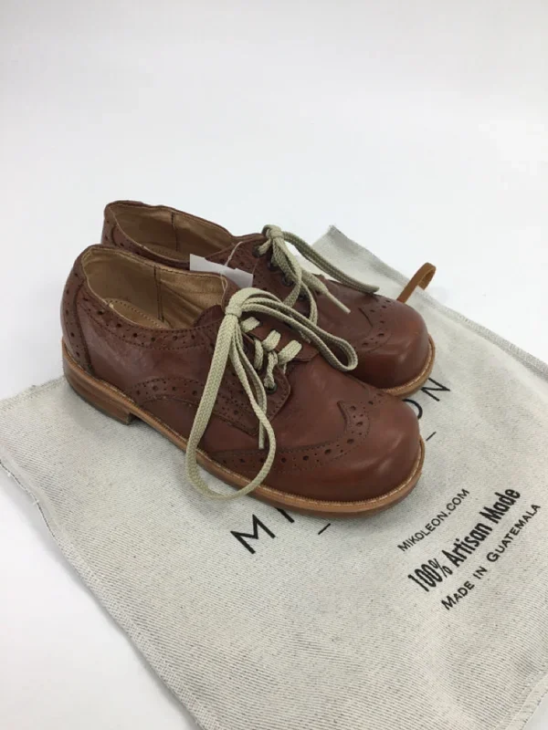 Mikoleon Child Size 4 Youth Brown Dress Shoes