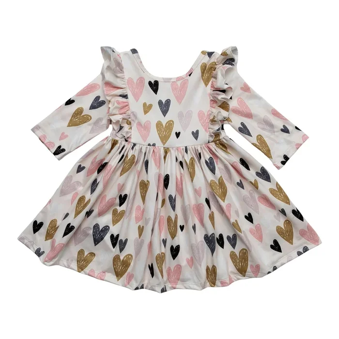 Mila & Rose Pink I Heart You Ruffle Twirl Dress