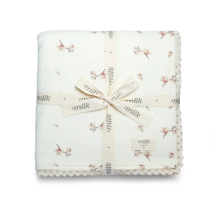Milk Denmark Lace Edge Baby Blanket