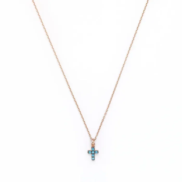 Mini Turquoise Cross Necklace