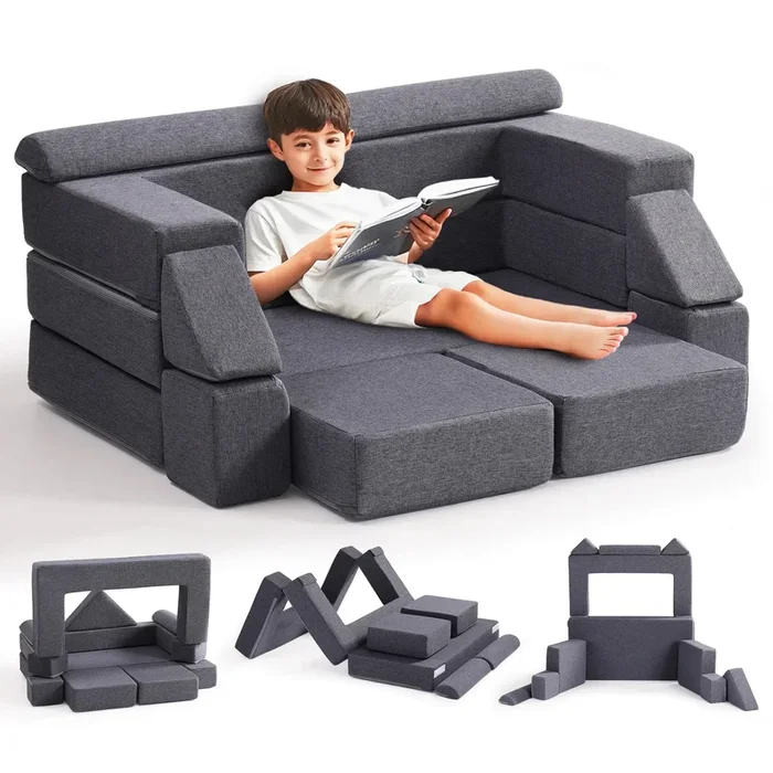 Modular Kids Play Couch – Grey