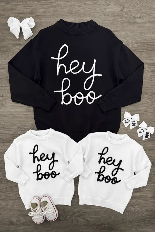 Mom & Kid – “Hey Boo ” Sweater