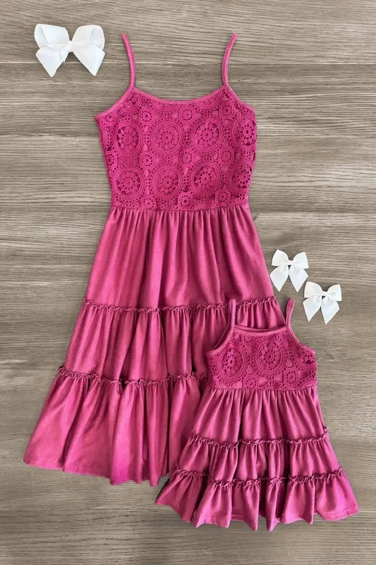Mom & Me – Plum Ruffle Tank Dress