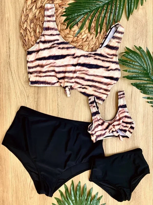 Mommy and Me Get Em Tiger Two Piece Swimsuit