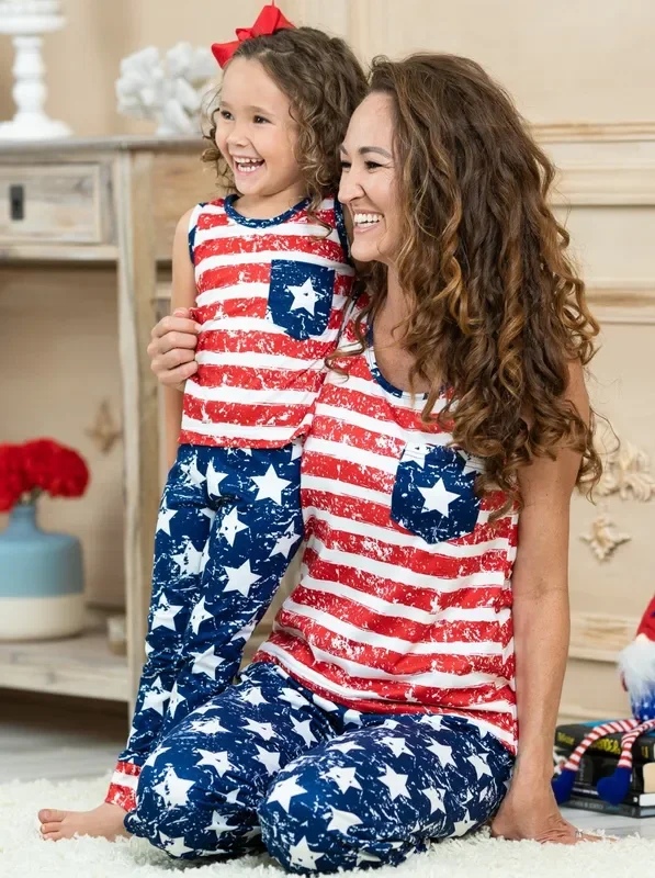 Mommy and Me Oh My Stars and Stripes Lounge Set