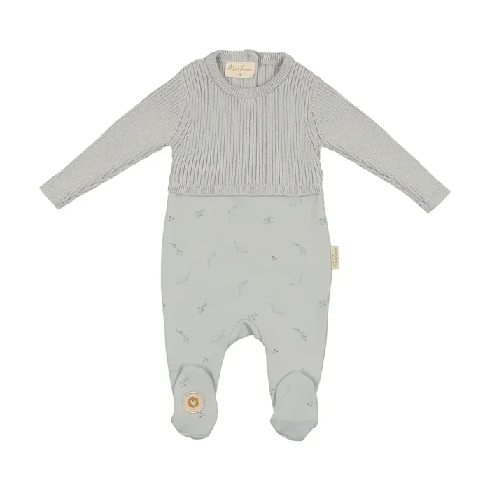 Mon Tresor Bebe Knit & Print Footie
