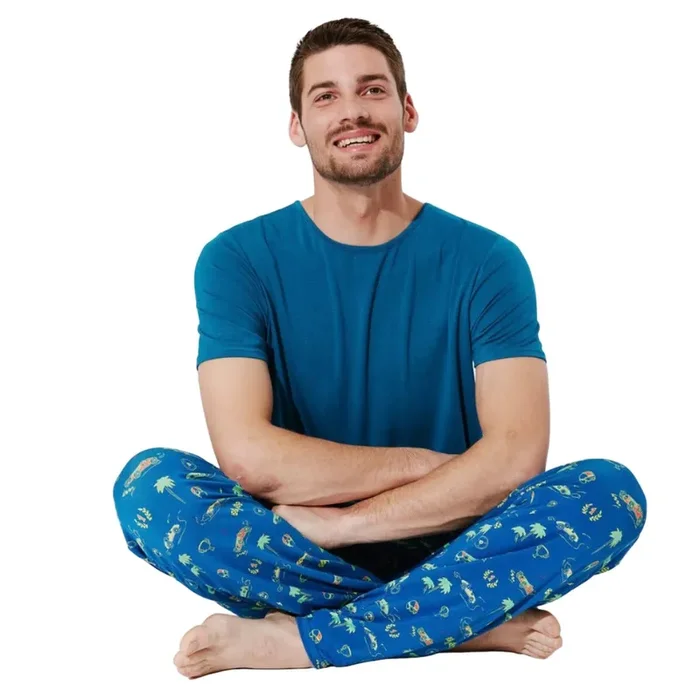 Monaco Blue Bamboo Men’s Pajama Set