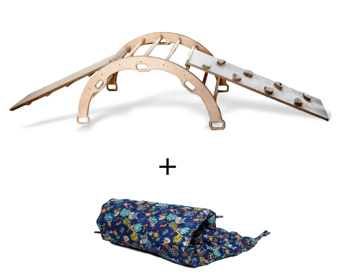Montessori Climbing Arch Rocker With 2 Ramps And Pillow