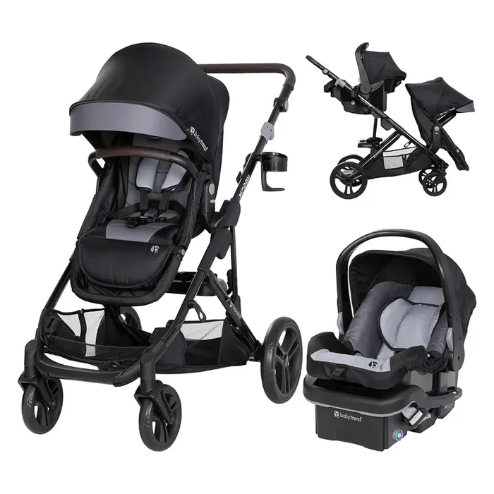 Morph Single to Double Modular Stroller Travel System – Dash Black