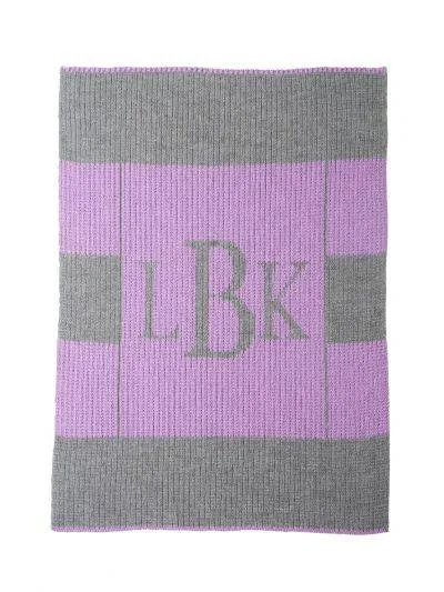 Multi Stripe Monogram Stroller Blanket