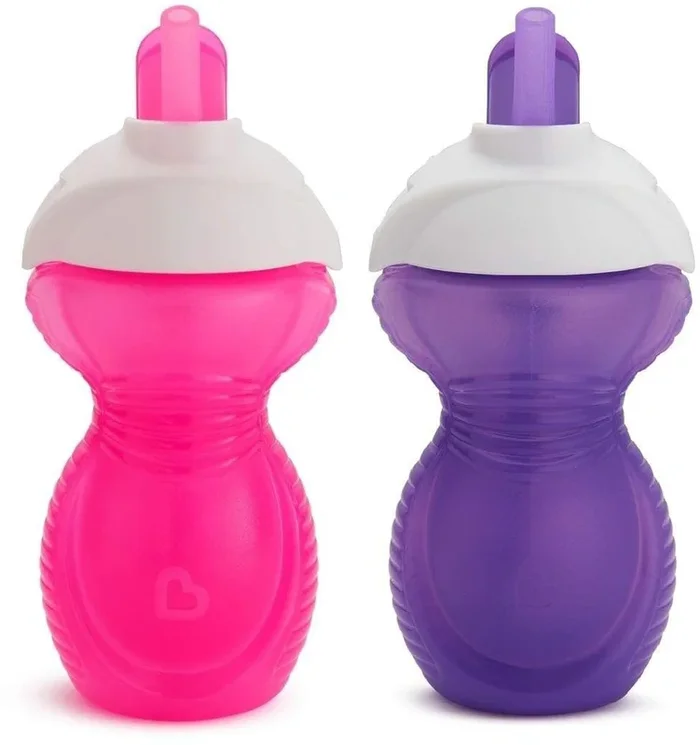 Munchkin Click Lock 9oz Flip Straw Cup, 2pk – Deco (Colors Vary)