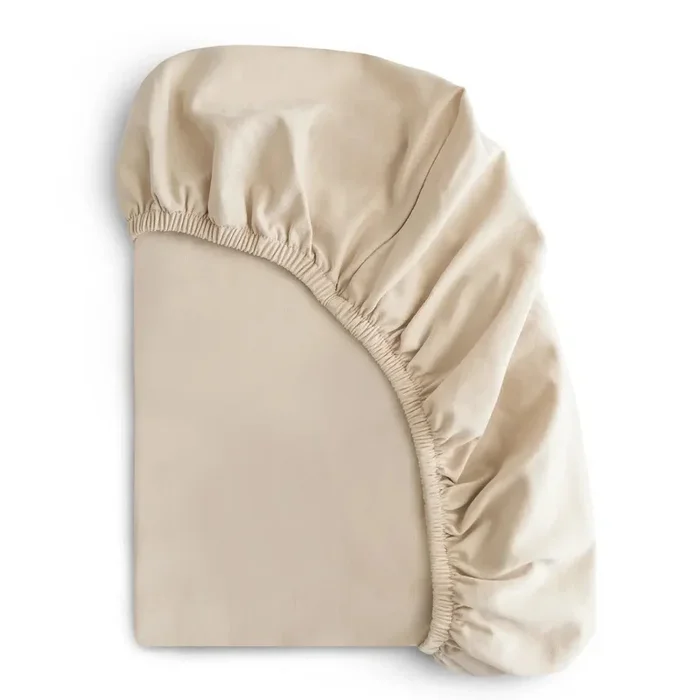 Mushie – Stretchy Crib Sheet – Fog
