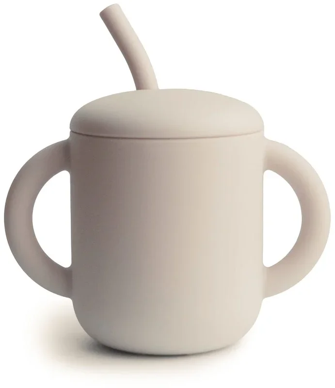Mushie Silicone Training Cup + Straw – Shifting Sand