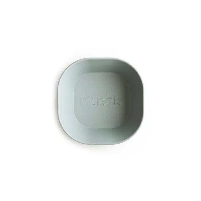 Mushie Square Dinnerware Bowls – Sage – 2 Pack