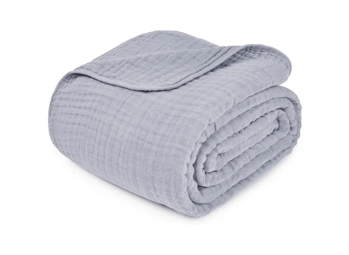 Muslin Blanket – Queen – Heather Grey