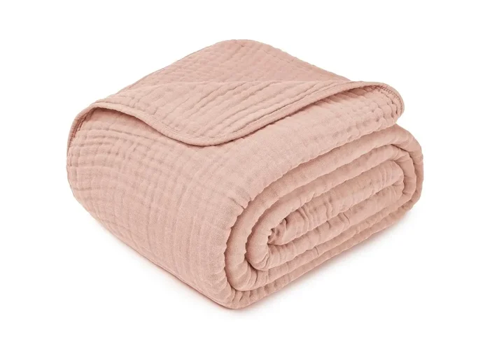 Muslin Blanket Throw – Blush