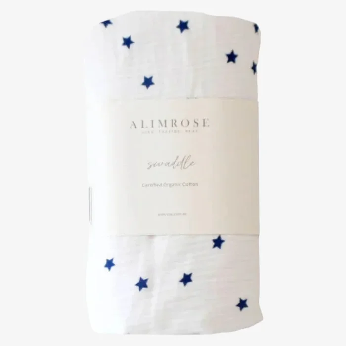 Muslin Swaddle – Navy Stars