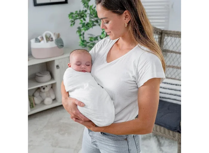 Muslin Swaddle Blanket – White – Single Pack