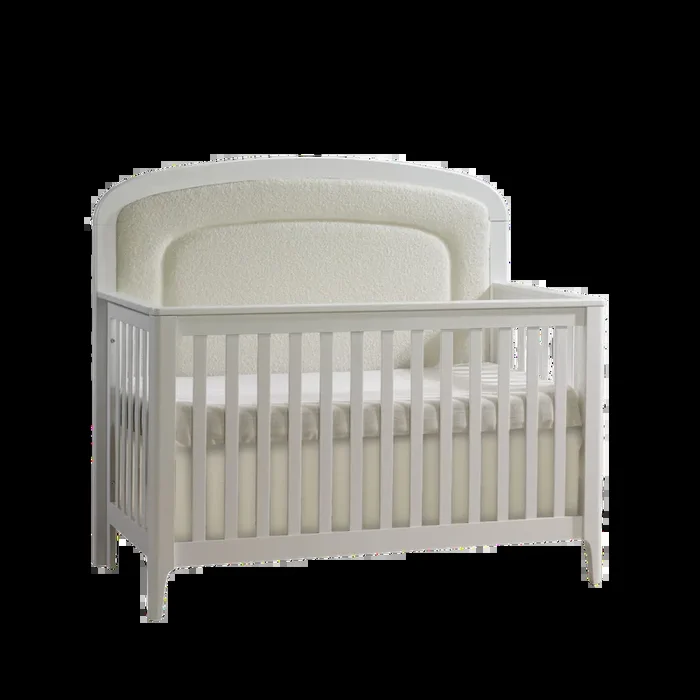 NATART Palo Convertible Crib W/ Upholstered Panel Boucle Beige
