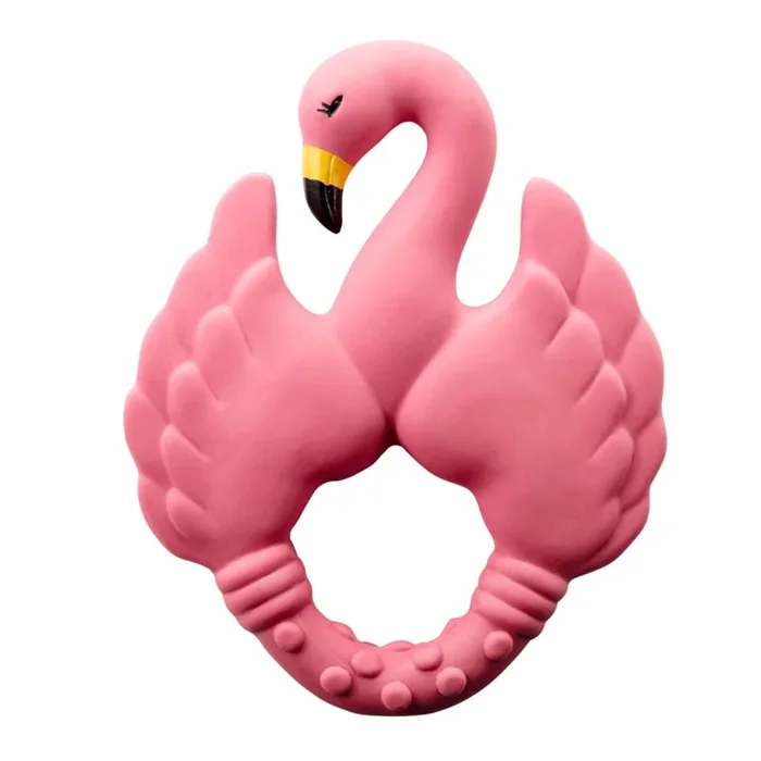 Natruba Natural Rubber Teether – Flamingo Pink