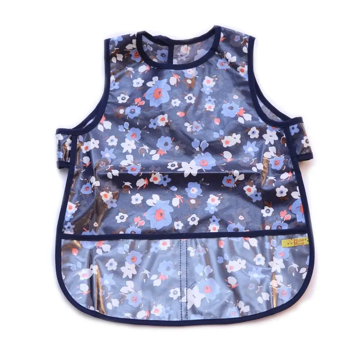 Navy Flower Bib