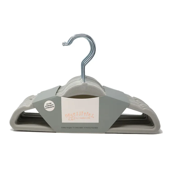 Necessities by TenderTyme 15-Pack Non-Slip Baby Hangers – Grey