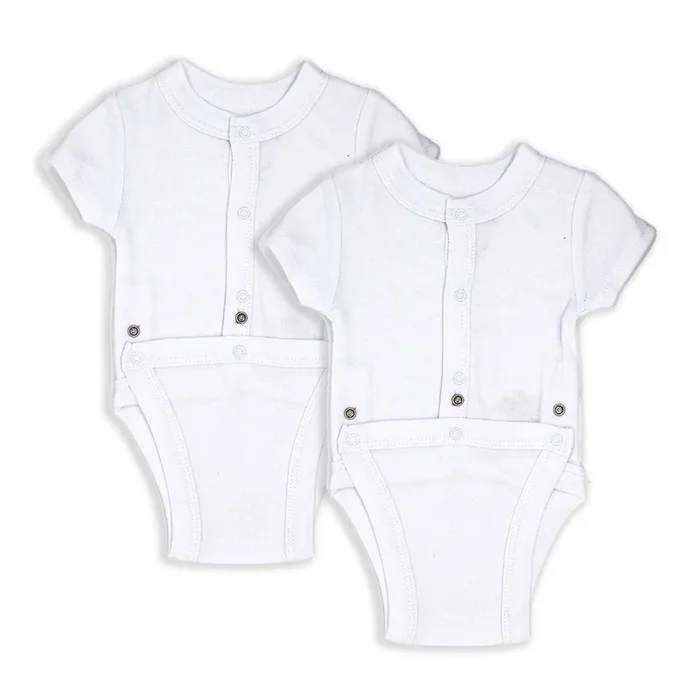 Necessities by TenderTyme 2-Pack Diaper Vests – White (6-9 Months, 19-21 lbs)