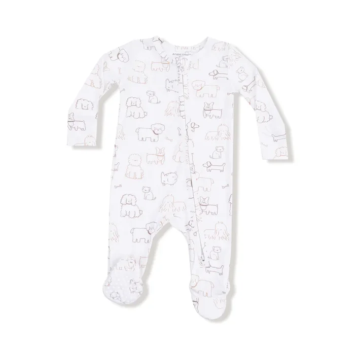 Neutral Pups 2 Way Zipper Footie