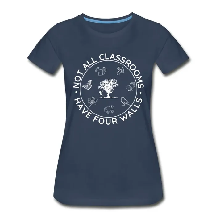 Not All Classrooms Have Four Walls Organic Women’s T-shirt | Navy and Black