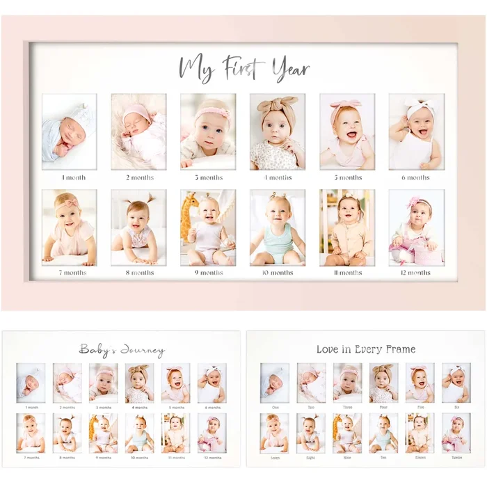 Nova Baby’s First Year Picture Frame (Petal Pink)