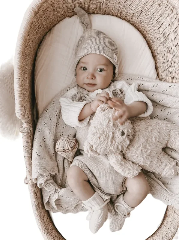 Novelty Knit Romper – Heather Beige