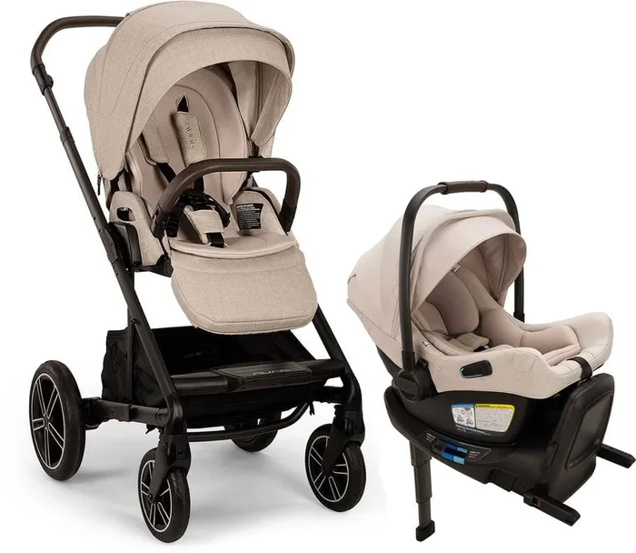 Nuna MIXX Next with Magnetic Buckle + PIPA Aire RX Travel System Bundle – Biscotti / Biscotti